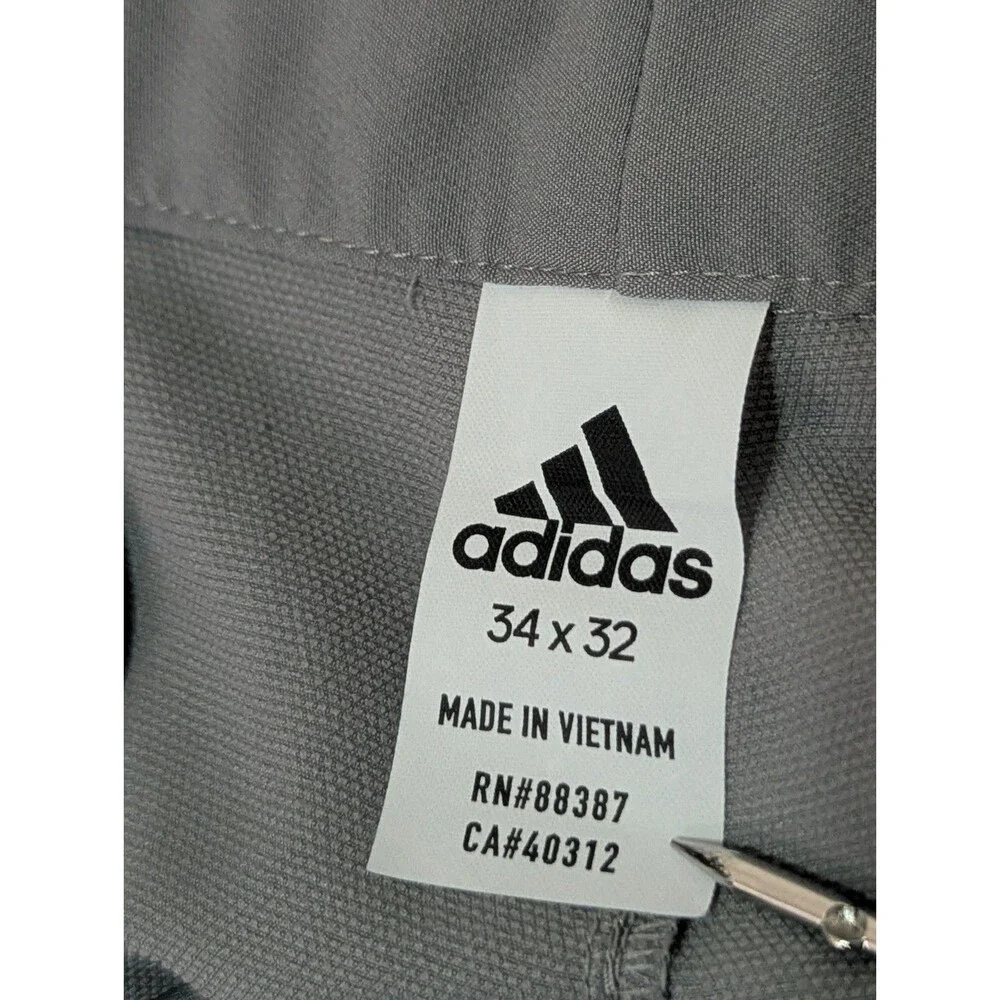 ADIDAS Golf Chino Pants Mens 32x32 Gray Performance Stretch Lightweight Logo
